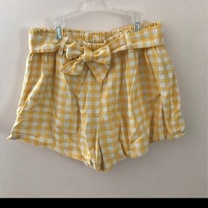 Yellow plaid shorts
